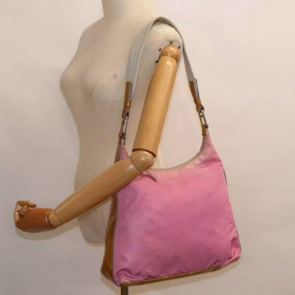 PRADA Shoulder Bag Nylon Pink Silver Auth 90242 - Picture 3 of 16
